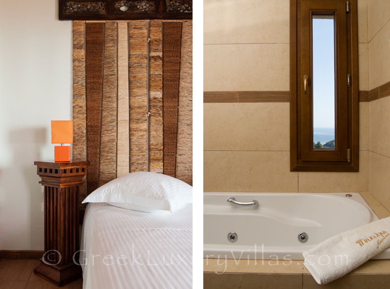 Luxury bedroom of villa in Alonissos