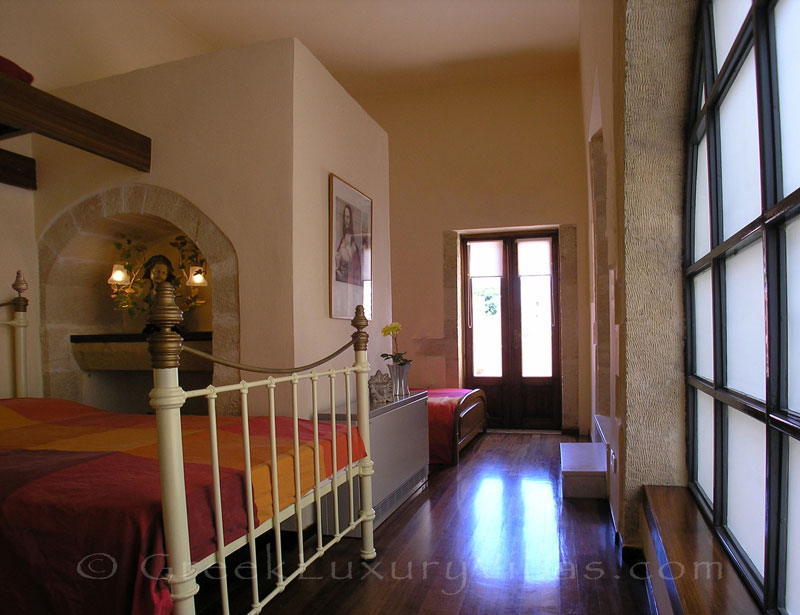 A triple room in an exclusive historic villa in a traditional village of Crete