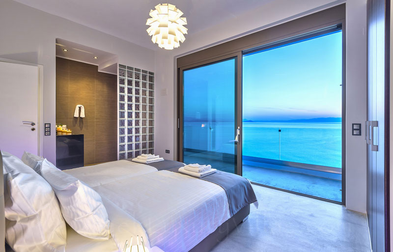 Oceanview from the bedroom of the luxury villa