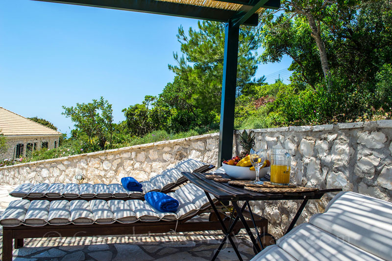 Relaxing by the pool in traditional villa on Lefkas