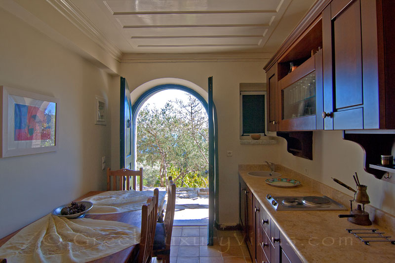 Aspect of the kitchen of traditional villa on Lefkada