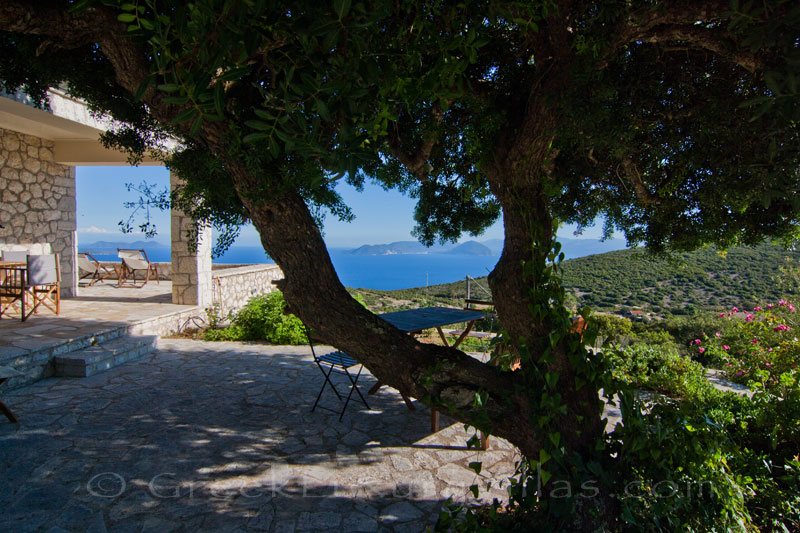 Traditional villa on Lefkada garden sea view