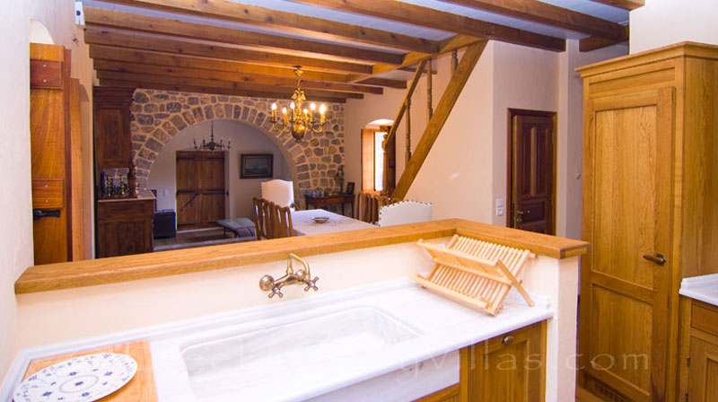 Ambelos's kitchen in a traditional villa in Spetses