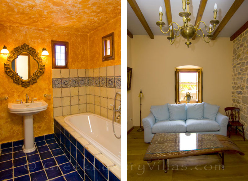 The bathroom of Ambelos in the traditional villa Ayoclima in Spetses