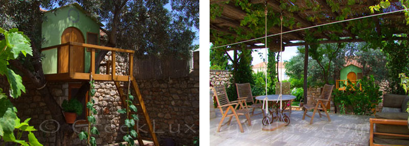 The traditional villa in Spetses with a garden
