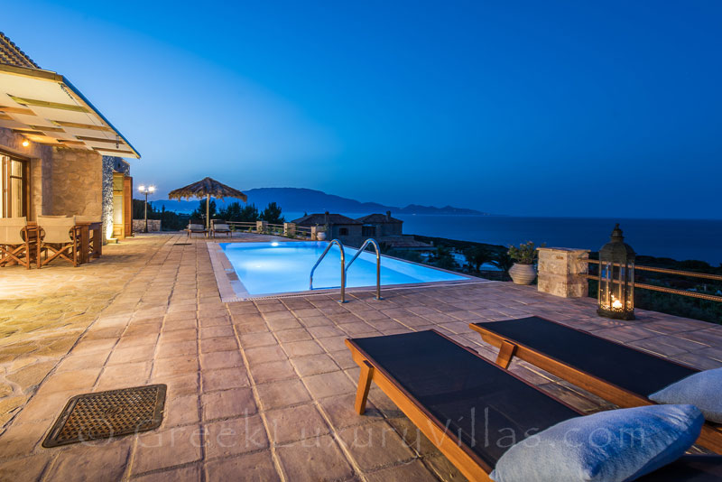 Seaview from a two bedroom villa with a pool in Zakynthos