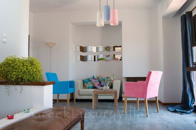 Luxurious Living Room of Villa in Alonissos