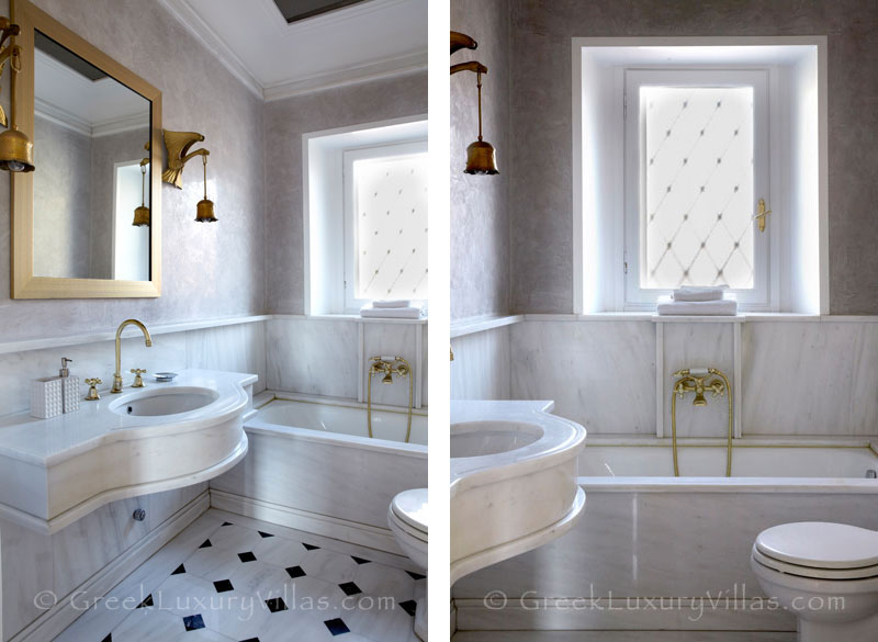 Marble Bathroom at Villa in Plaka Athens