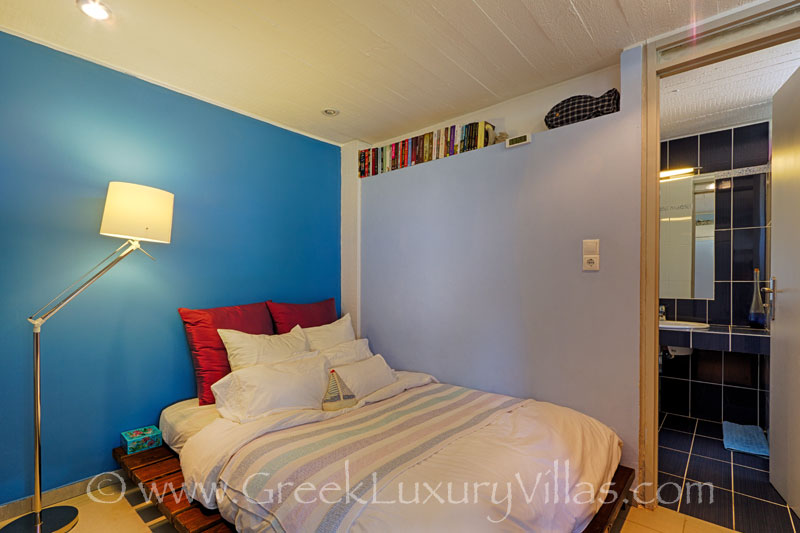 Bedroom of beachfront villa near Athens