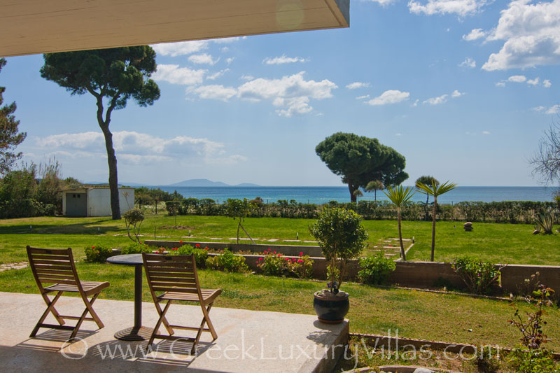 Sea view from the veranda of beachfront villa near Athens