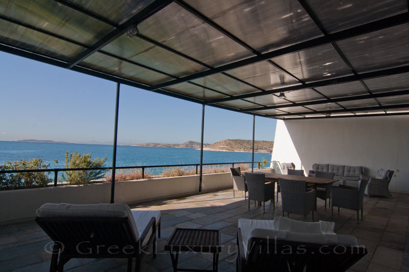 sea view verandah beachfront house in Athens