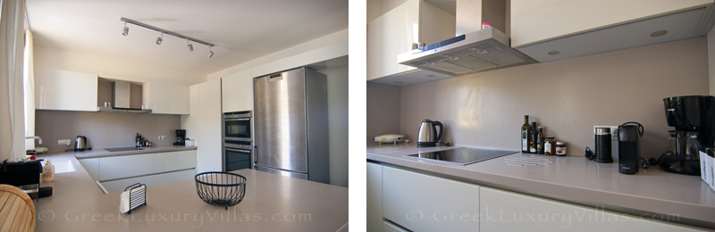 fully equipped kitchen beachfront apartment near Athens airport