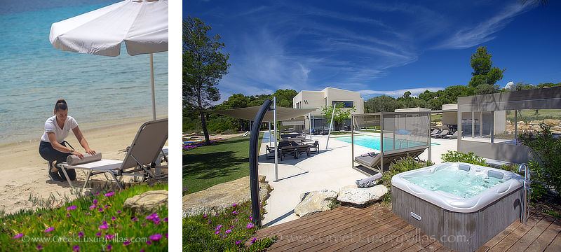 exclusive beachfront villa outdoor jacuzzi