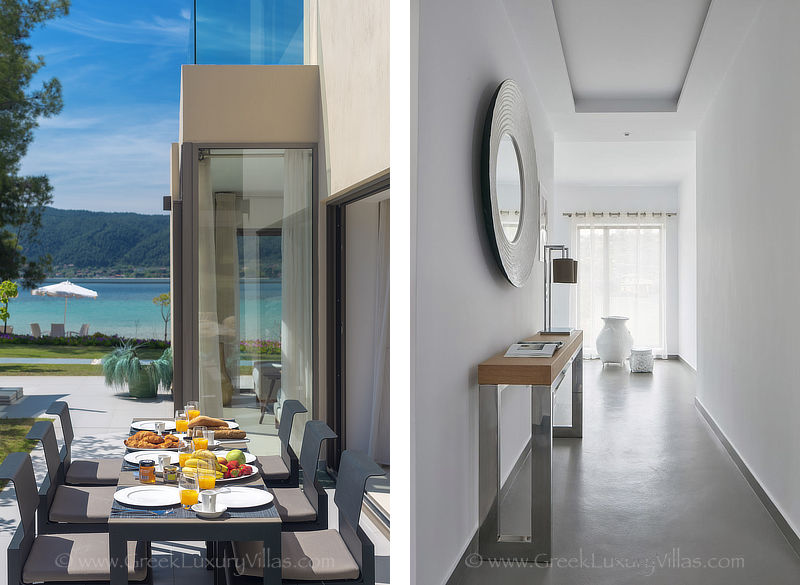 modern luxury villa on sandy beach