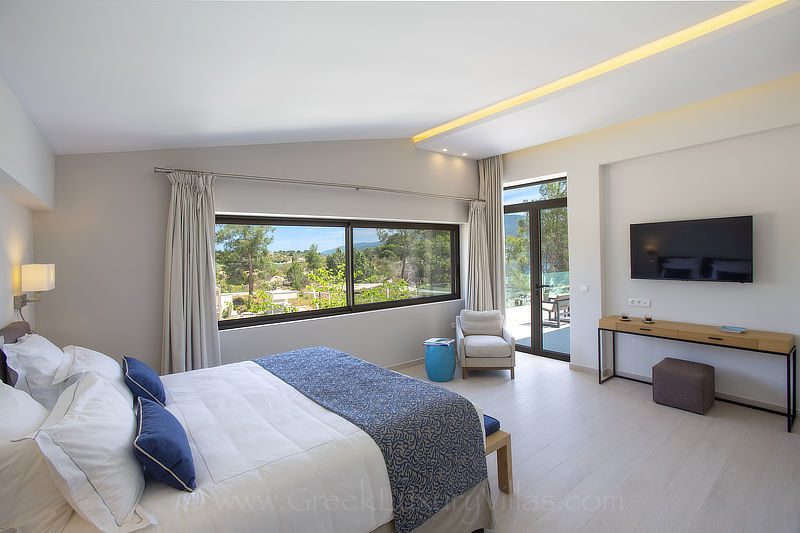 modern bedroom beachfront villa private island