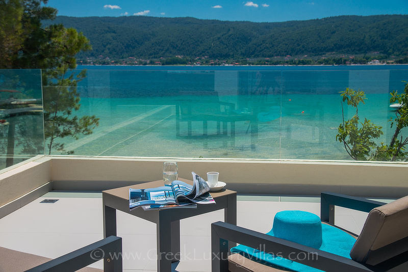 bedroom terrace sea view villa private beach