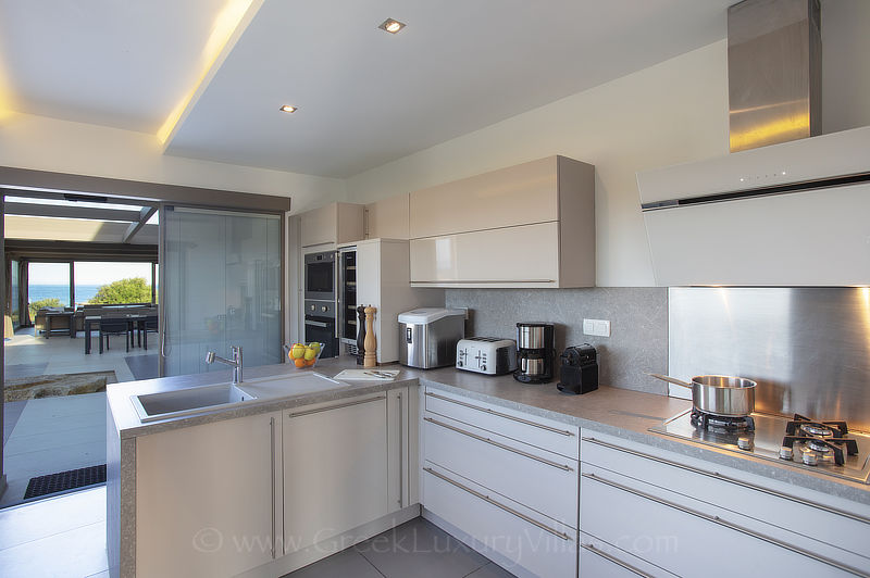 modern kitchen private island exclusive villa