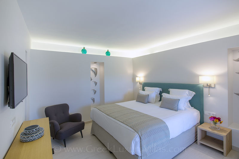 total privacy island exclusive villa bedroom Greece
