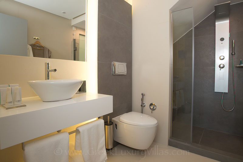 Greek private island exclusive villa bathroom