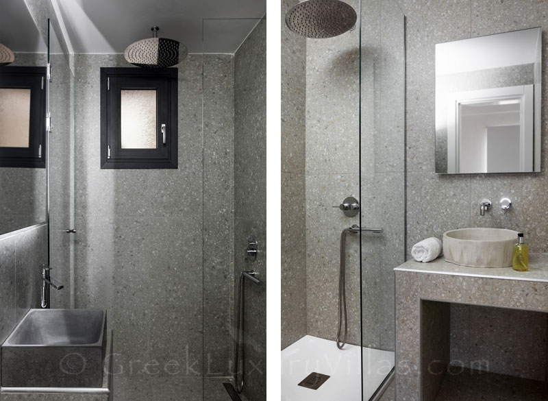 Modern bathroom of a luxury villa in Corfu
