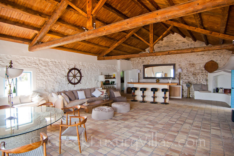 Corfu Seafront Villa Living Room