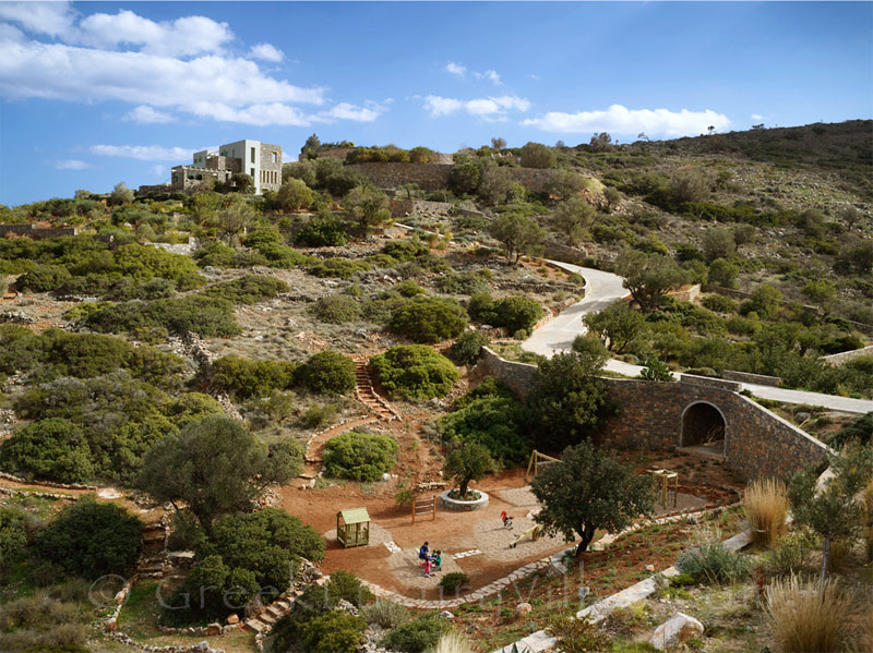 Private playground of a big luxury villa in Elounda, Crete
