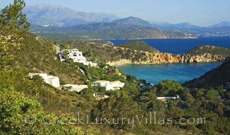 Seaview from modern villas in Crete