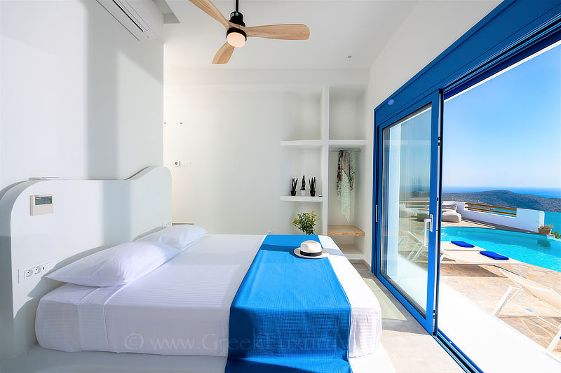 sun spoiled bedroom with sea view and pool in Crete, Greece