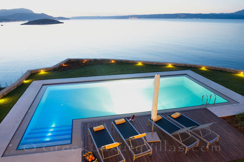 Sea view of modern villa in Almyrida Crete