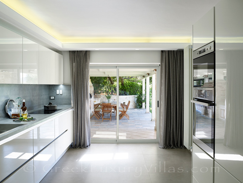 modern kitchen luxury villa Sivota bay