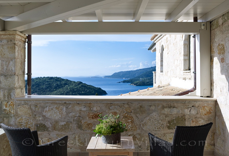 seaview from bedroom veranda overlooking Sivota