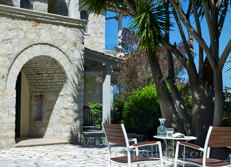 natural stone villa overlooking the bay