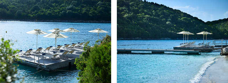 The beach near the luxury villa with a heated pool in Sivota