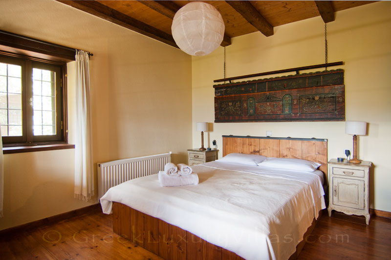 Bedroom of mountain house in Zagori