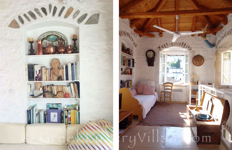 The living-room of a traditional house in Hydra