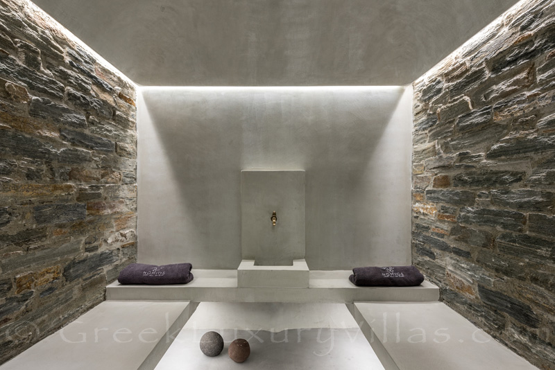 hammam steam bath in luxury villa in Greece