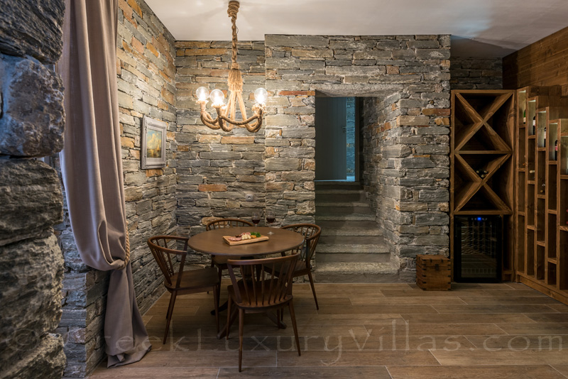 wine cellar in private villa in Kea in Greece