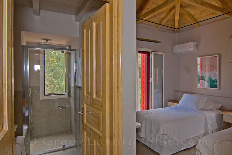 En-suite bedroom of a villa in Lefkas