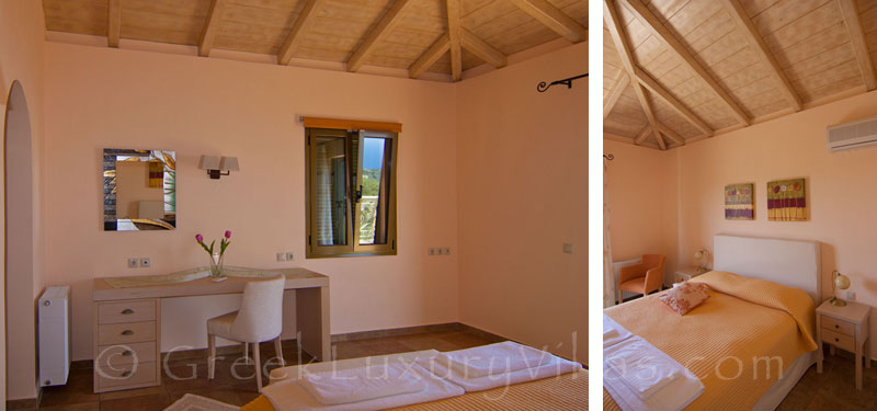Bedrooms in modern, luxurious villa in Lefkas