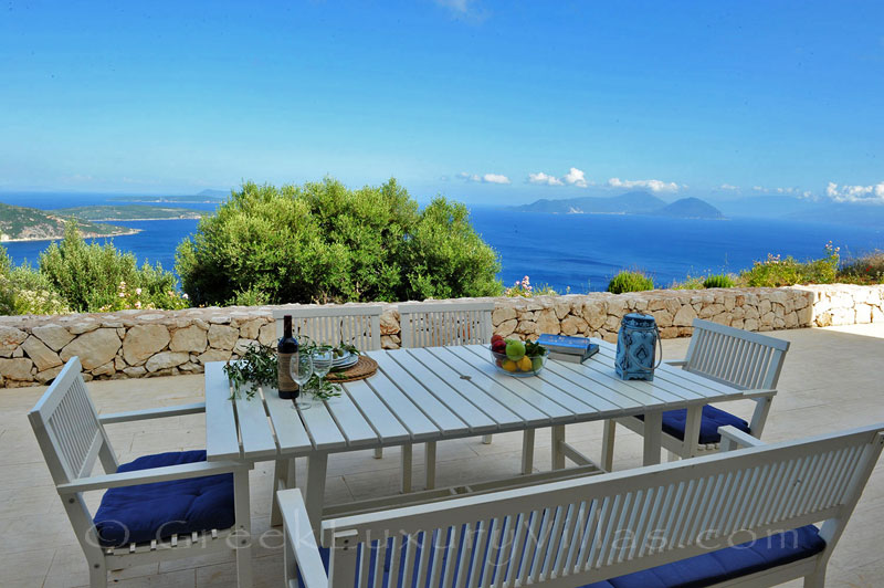 The luxury villa with a pool that sleeps six people and has great seaview in Lefkas