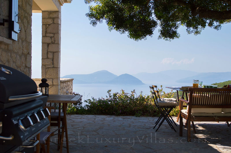 BBQ of traditional villa with pool in Lefkada