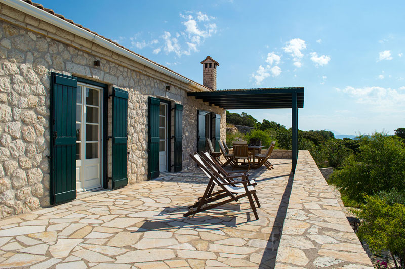 Veranda of traditional villa with great sea view