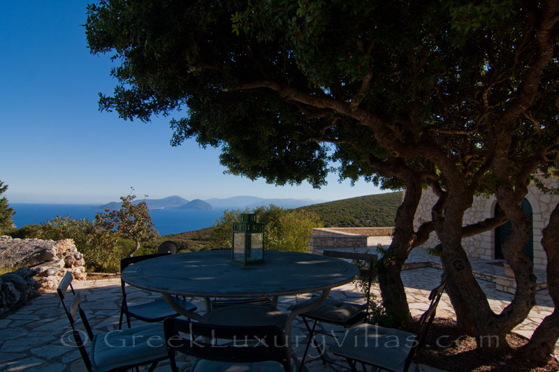 Garden of traditional villa with great view