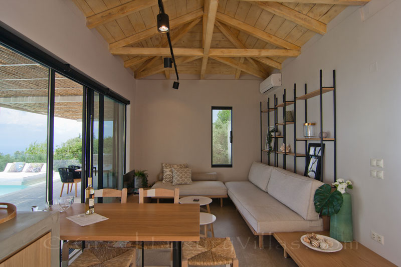 Living-room of modern villa in Lefkas