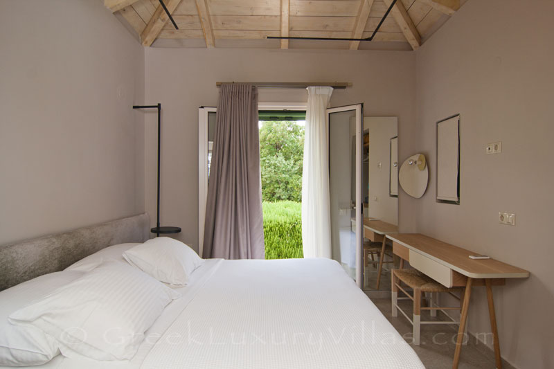 Bedroom in modern villa on Lefkas