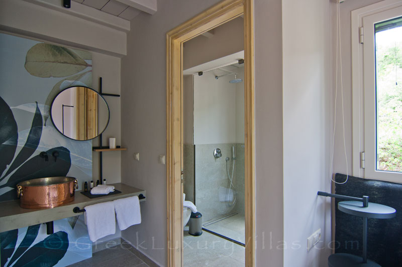 Bathroom in modern villa on Lefkas