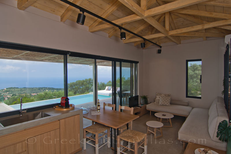 Seaview from modern villa in Lefkas