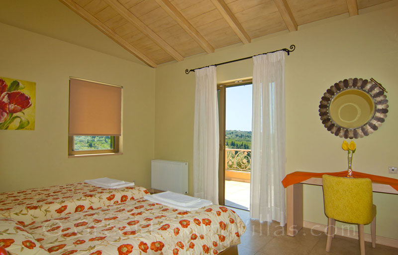 Single bedroom of a luxurious villa in Lefkas