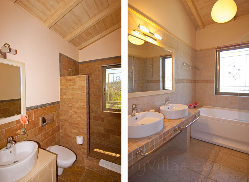 Bathroom of a luxurious villa in Lefkas