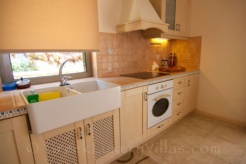 Open plan kitchen of a luxurious villa in Lefkas